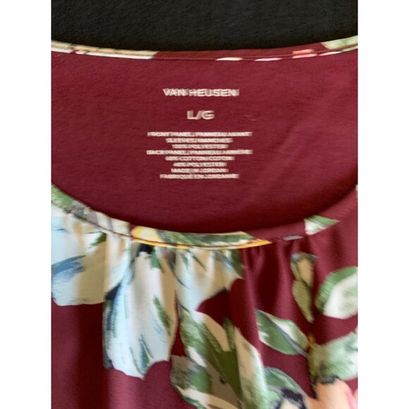 Van Heusen Floral Blouse Womens Size Large Cotton & Polyester Blend - Picture 9 of 9